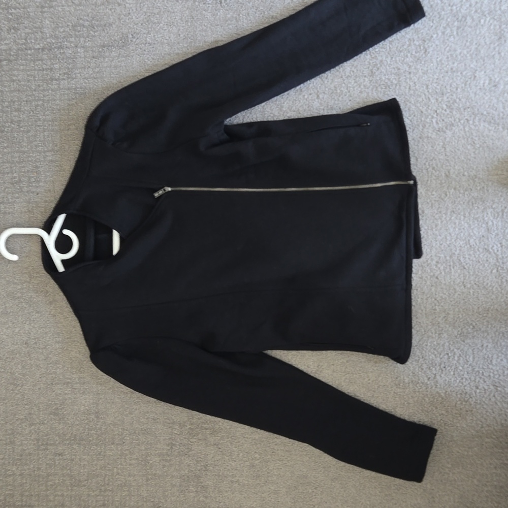 Saint + Sofia cotton biker jacket black